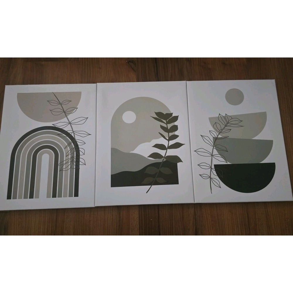 Sage Green Wall Posters & Prints, Green Boho Wall Art 3 PC Minimalist 12x16 s33